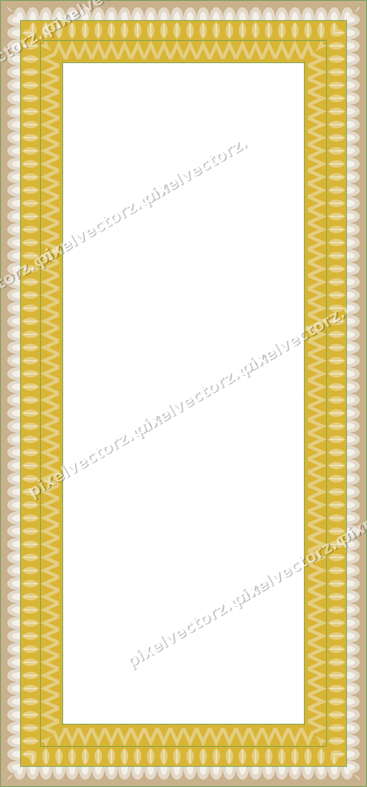 Decorative picture frame border in lime and yellow with scale band