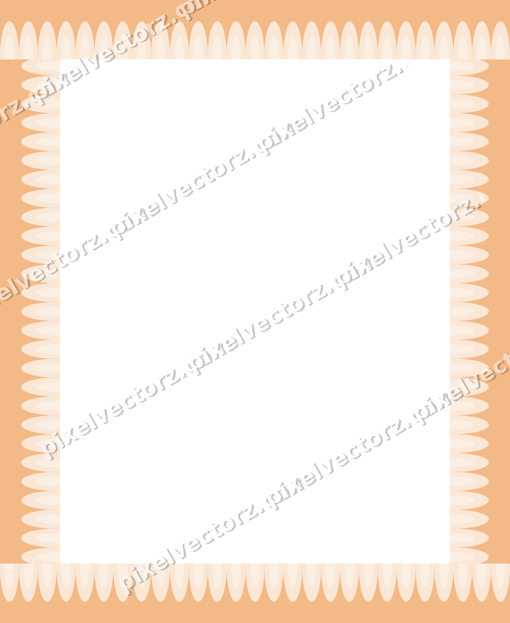 Decorative picture frame border in blue and orange with scale band