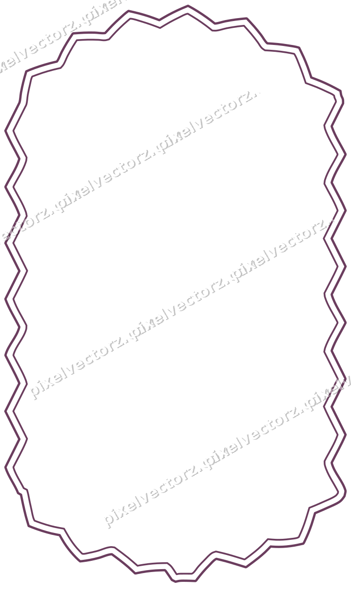 Decorative line art frame in dark magenta and amber with label plaque