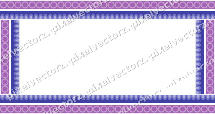Decorative picture frame border in purple and blue with scale band