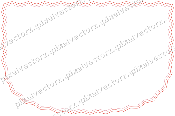 Decorative line art frame in red and orange with shield
