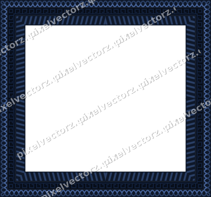 Decorative picture frame border in dark blue and white with guilloche