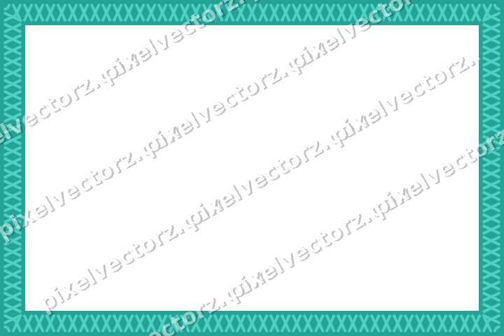 Decorative picture frame border in orange and teal with cross band