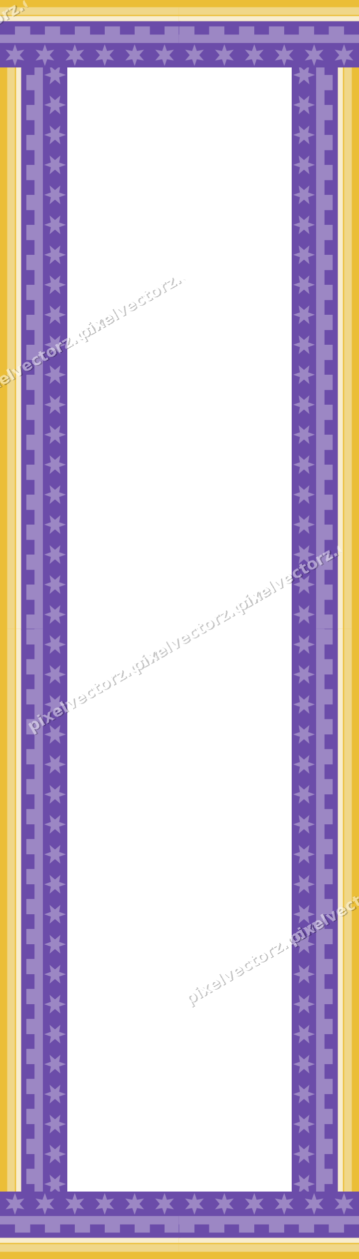 Decorative picture frame border in amber and purple with step band