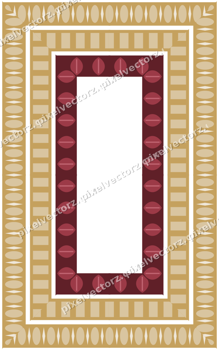 Decorative picture frame border in dark pink and red with dentil