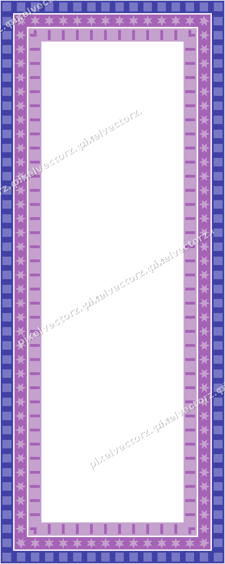 Decorative picture frame border in purple and blue with dentil