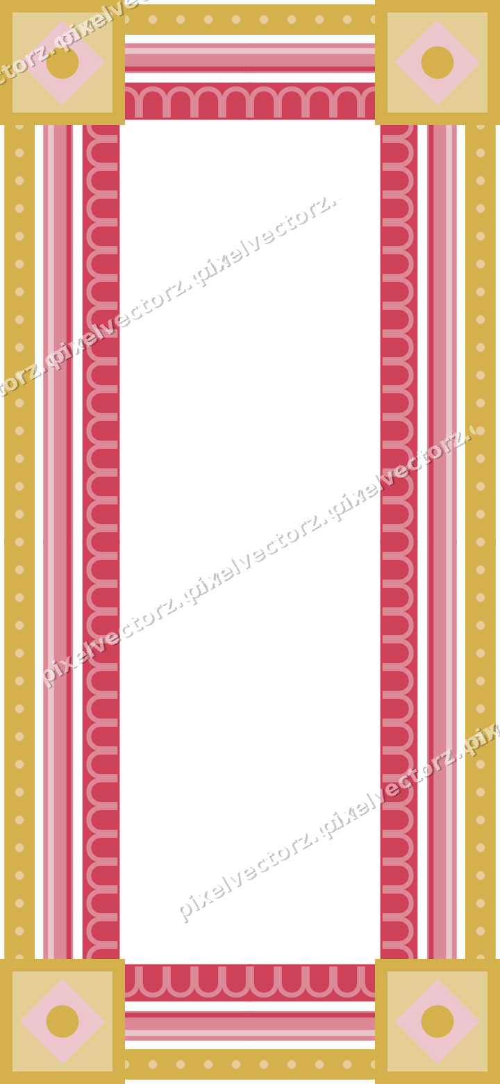 Decorative picture frame border in red and orange with dot row