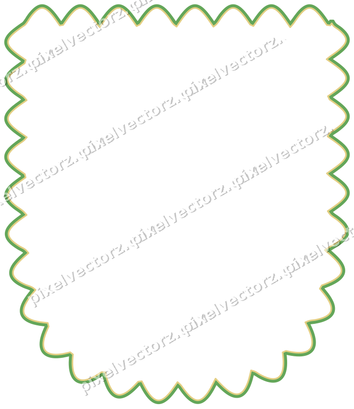Decorative line art frame in lime and yellow with shield