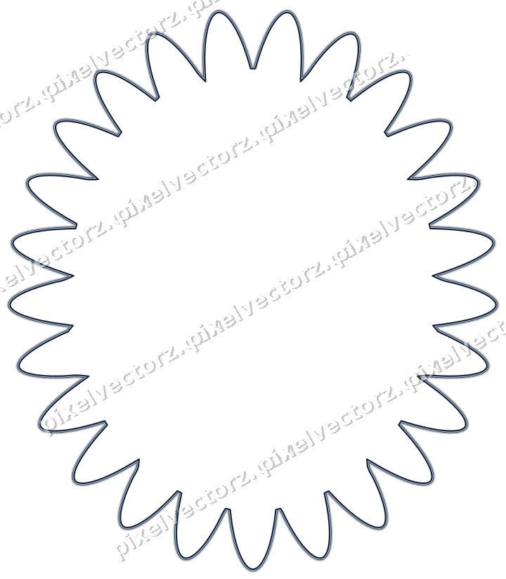 Decorative line art frame in dark blue and white with oval