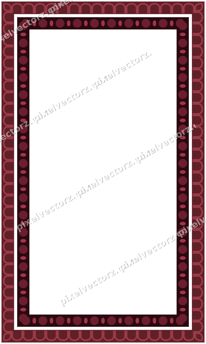 Decorative picture frame border in dark pink with arcade frieze