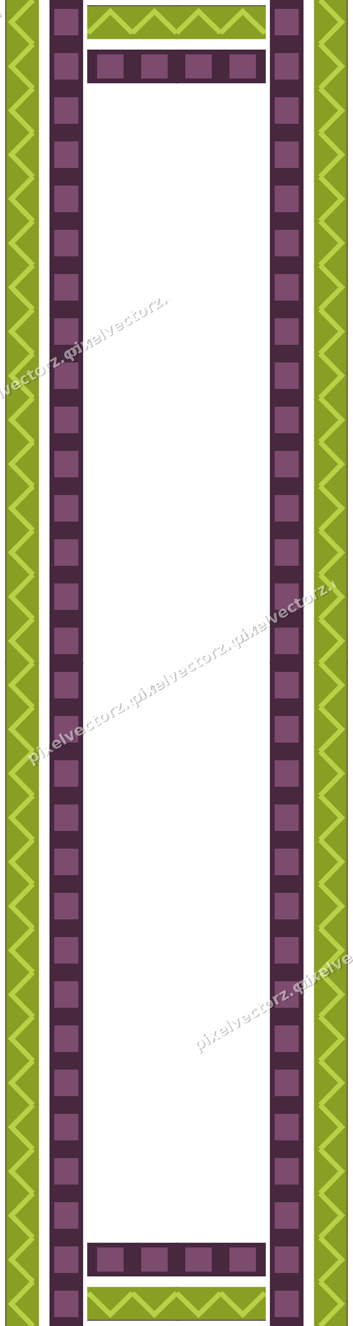 Decorative picture frame border in dark magenta and lime with zigzag