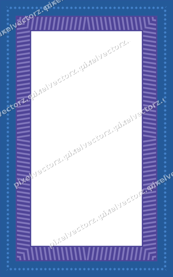 Decorative picture frame border in blue and cyan with star band