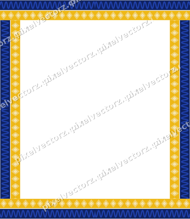 Decorative picture frame border in amber and blue with wave band