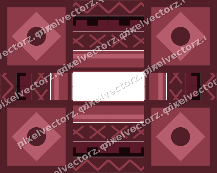 Decorative picture frame border in dark pink and amber with zigzag