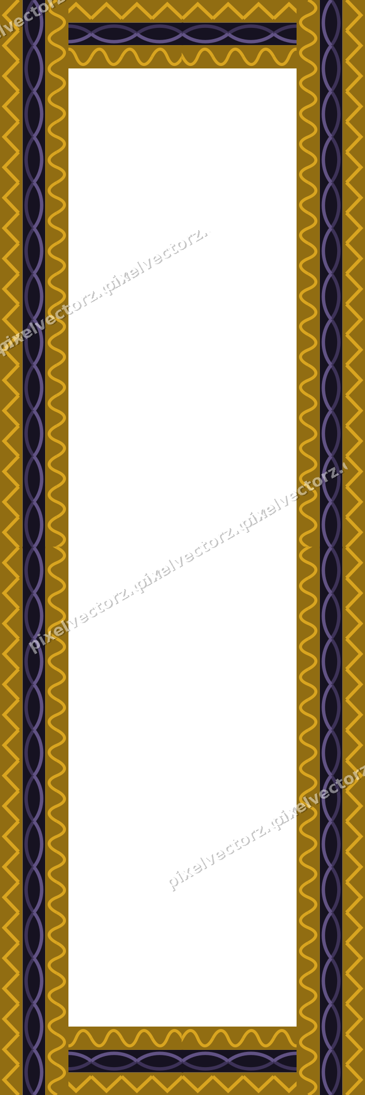 Decorative picture frame border in amber and purple with zigzag