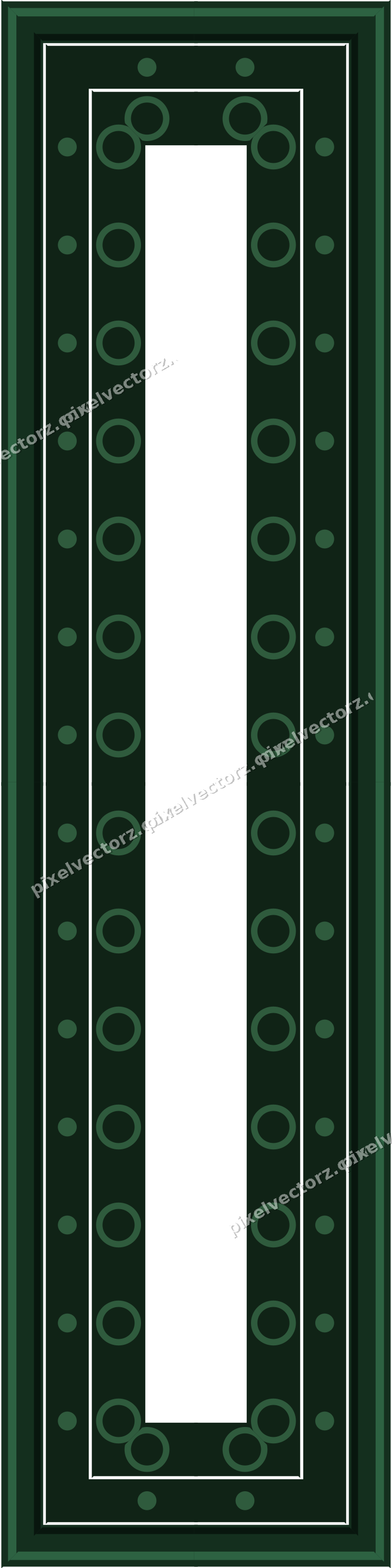 Decorative picture frame border in dark green and amber with dot row