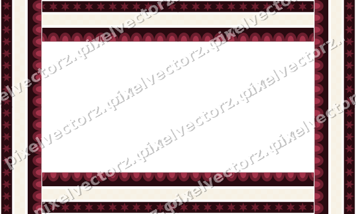 Decorative picture frame border in dark pink and red with star band