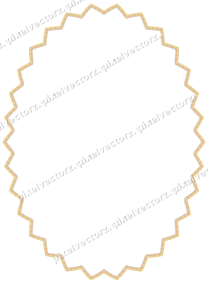 Decorative line art frame in orange and amber with oval