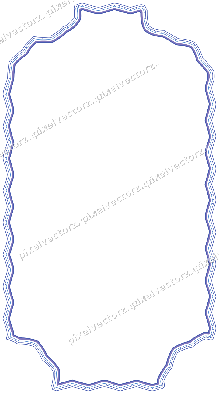 Decorative line art frame in blue and cyan with label plaque