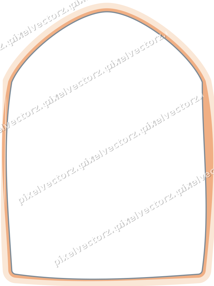 Decorative line art frame in blue and orange with label plaque