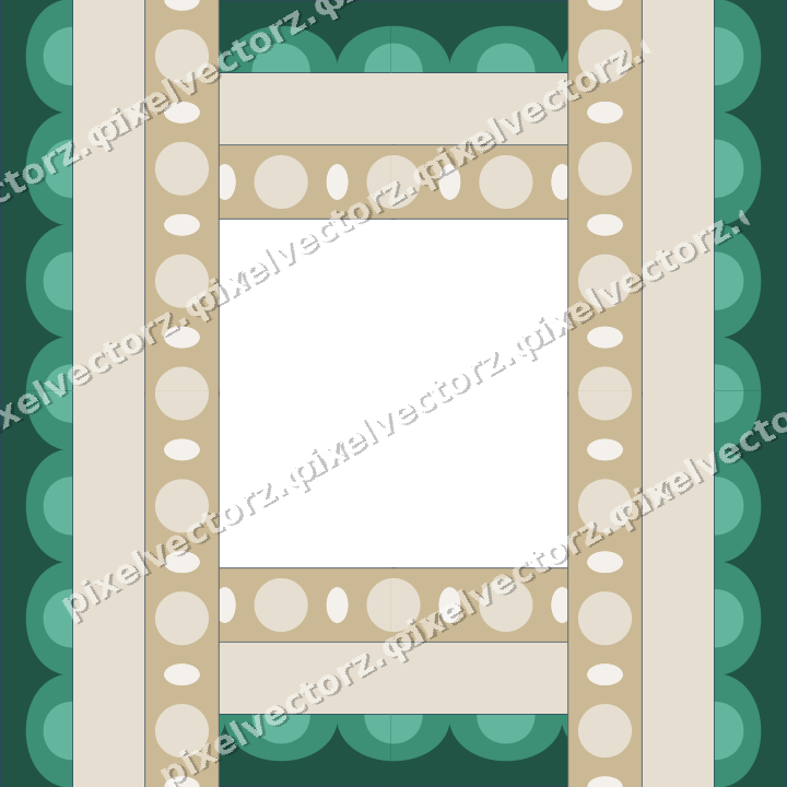 Decorative picture frame border in amber and green with scale band