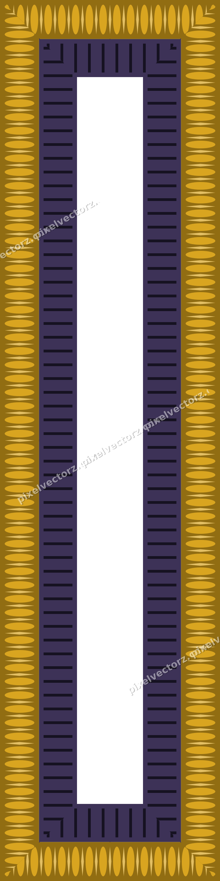 Decorative picture frame border in amber and purple with egg and dart