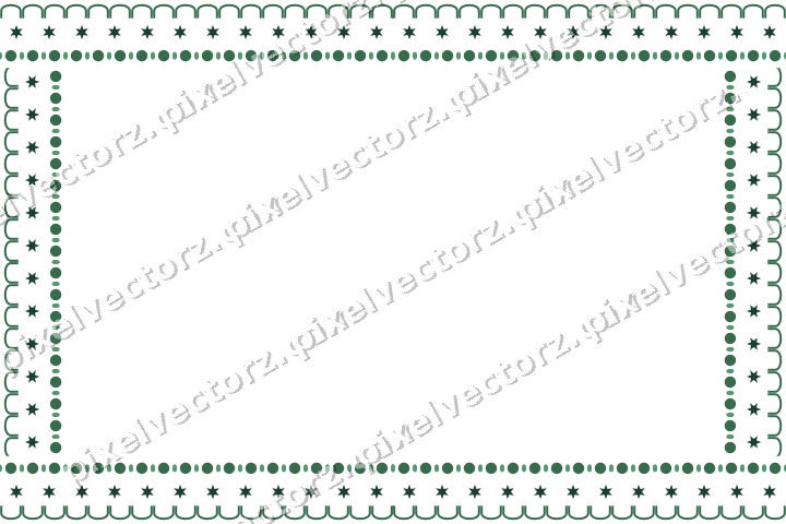 Decorative picture frame border in dark green with arcade frieze