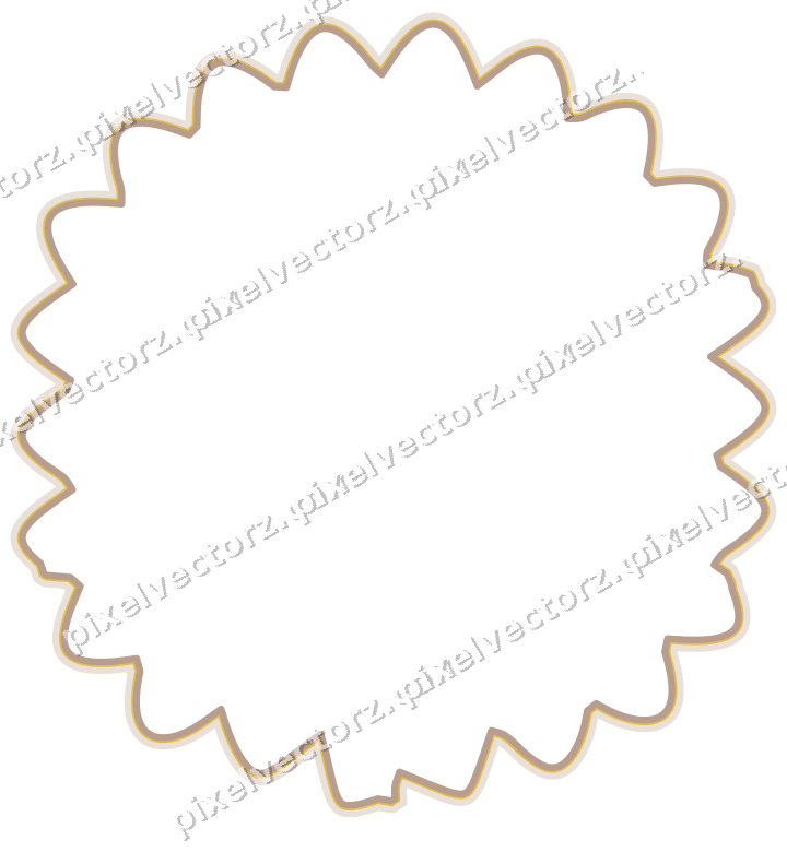 Decorative line art frame in amber and pale orange with label plaque