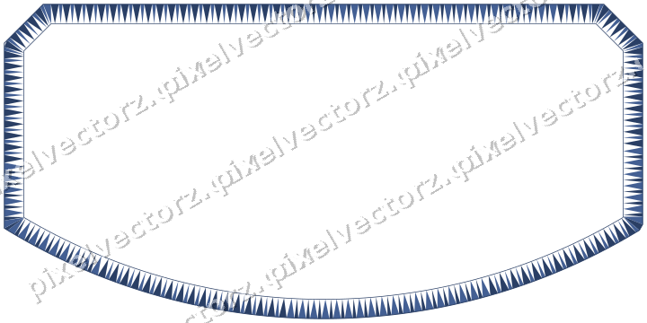 Decorative line art frame in dark blue and white with label plaque