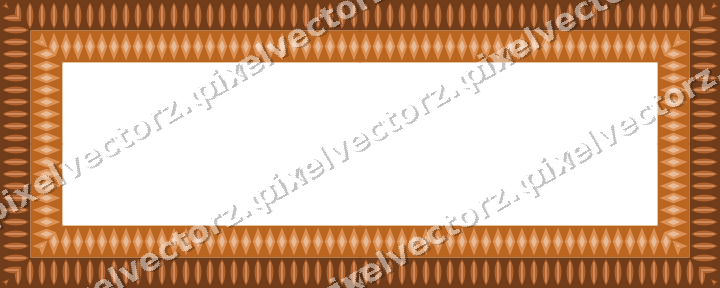 Decorative picture frame border in orange and teal with diamond band