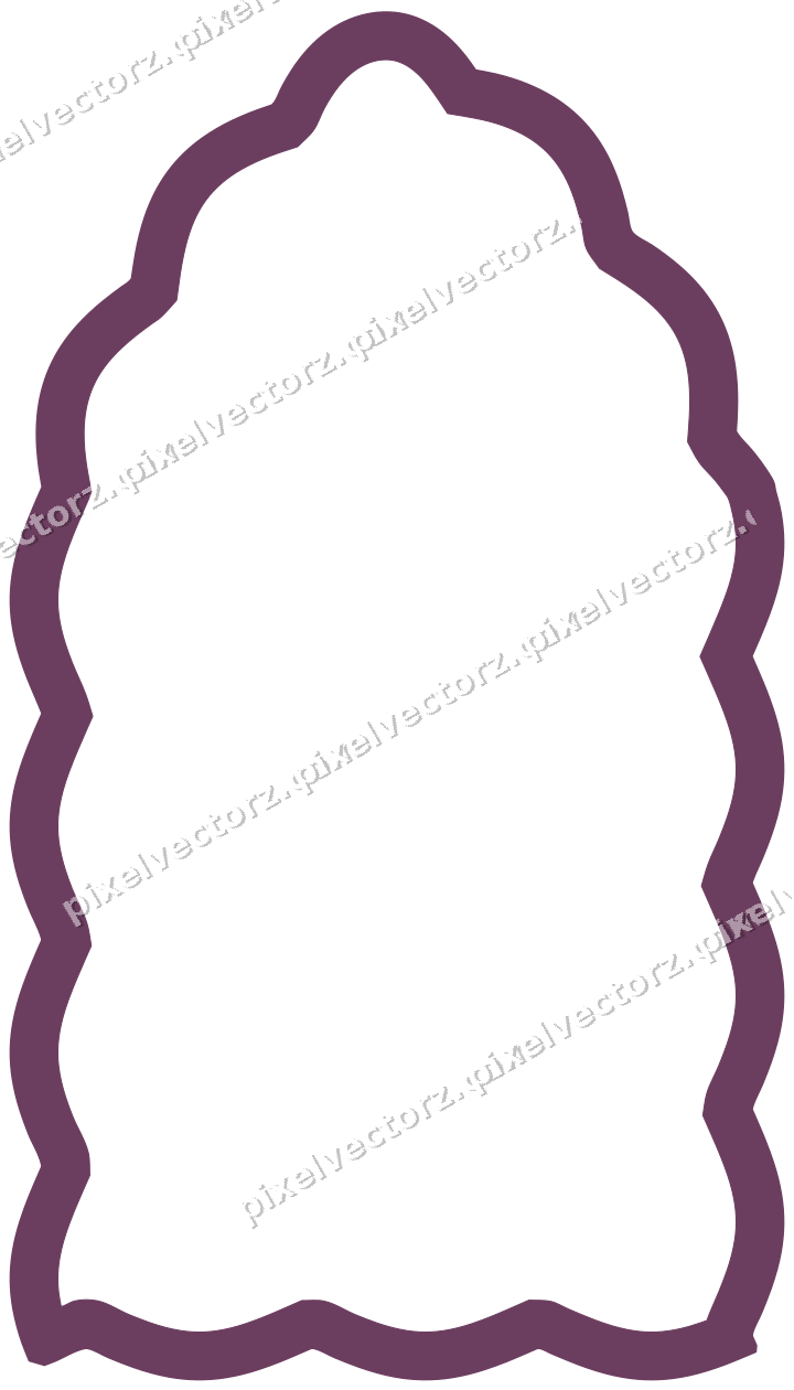 Decorative line art frame in dark magenta and amber with label plaque