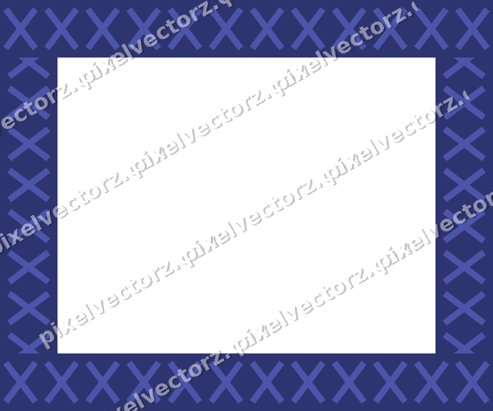 Decorative picture frame border in dark blue and amber with cross band
