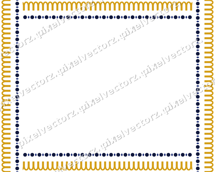 Decorative picture frame border in amber and blue with arcade frieze