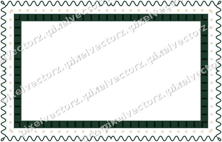 Decorative picture frame border in dark green with wave band