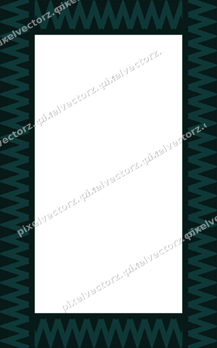 Decorative picture frame border in orange and teal with zigzag