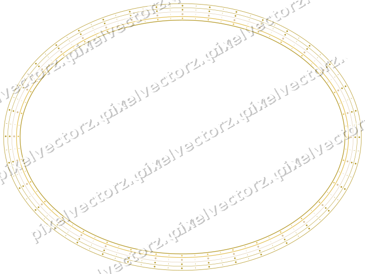 Decorative line art frame in amber and pale orange with oval