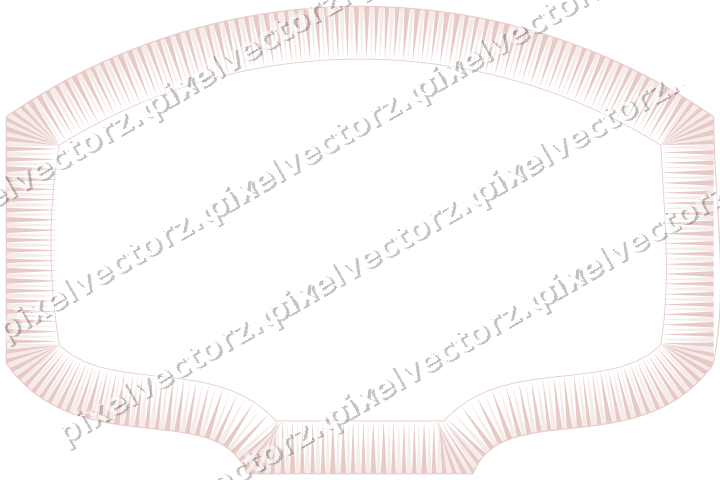 Decorative line art frame in pale pink and pale red with label plaque