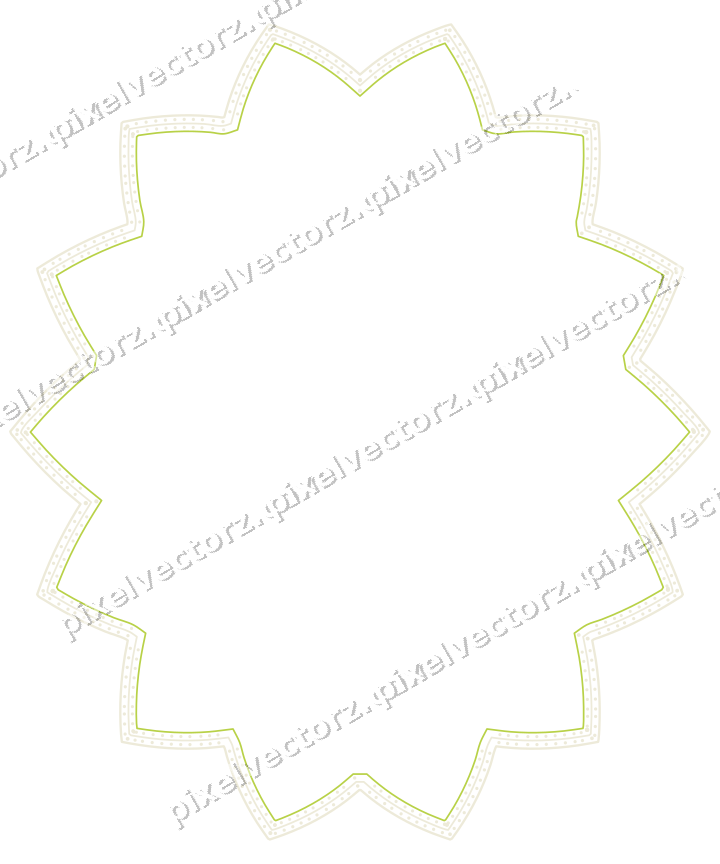 Decorative line art frame in dark magenta and lime with oval