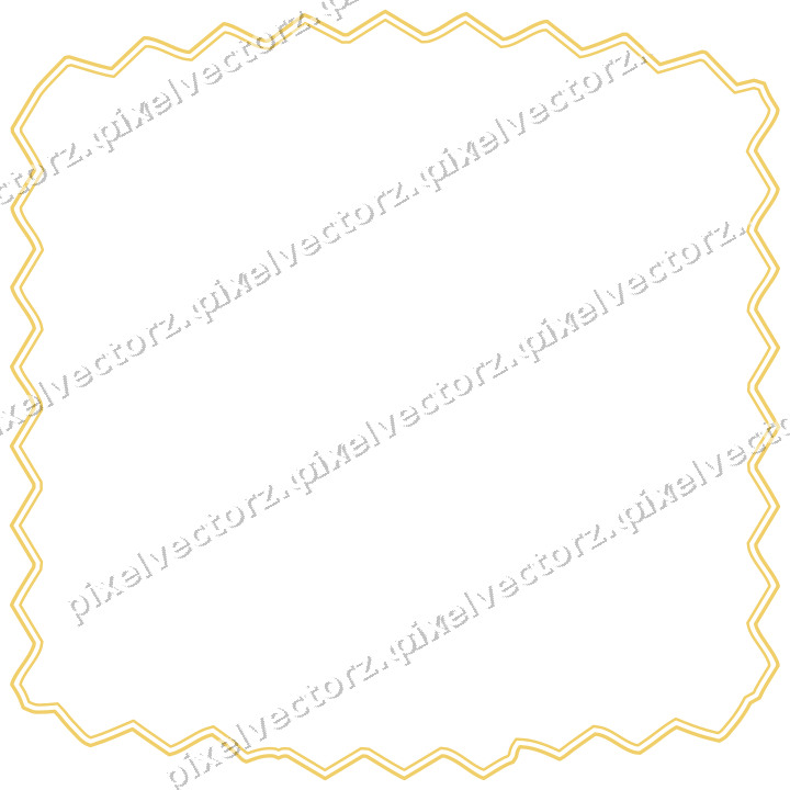 Decorative line art frame in amber and blue with label plaque