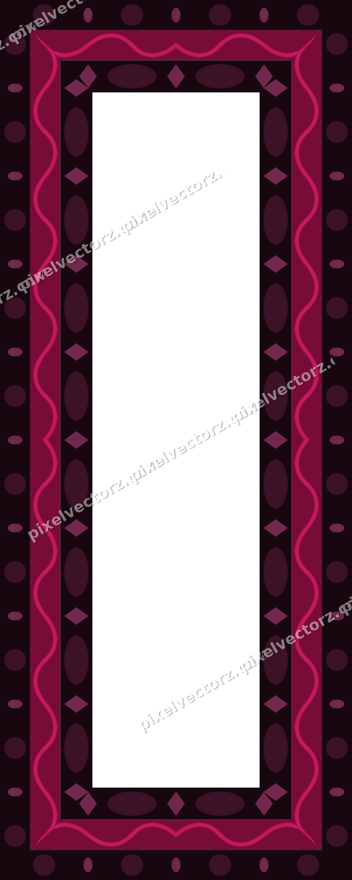 Decorative picture frame border in lime and pink with bead and reel