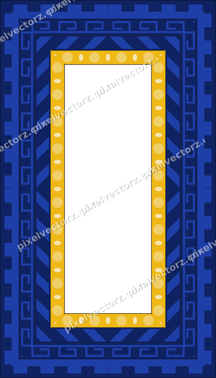Decorative picture frame border in amber and blue with diagonal band