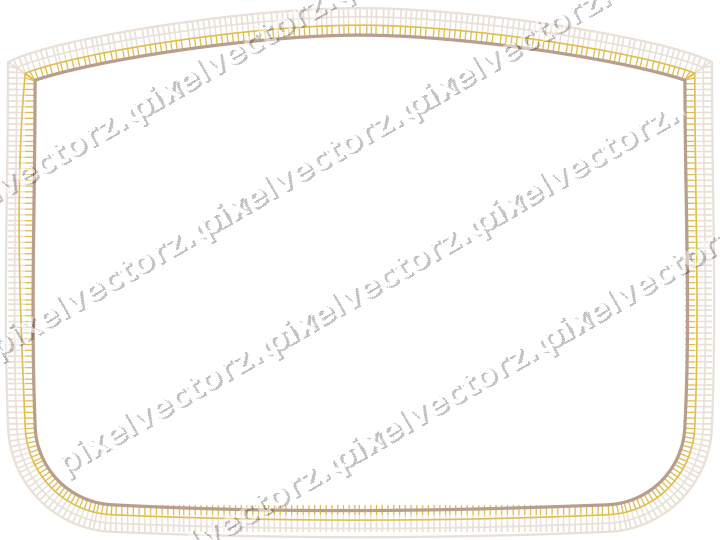 Decorative line art frame in amber and pale orange with label plaque