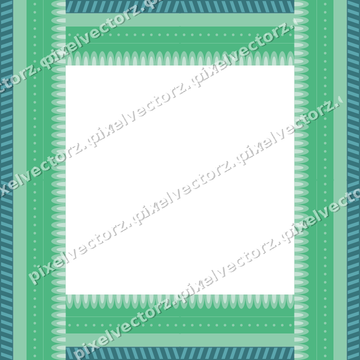 Decorative picture frame border in green and teal with diagonal band