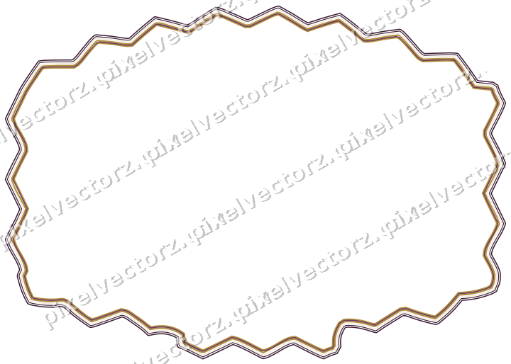 Decorative line art frame in dark magenta and amber with label plaque