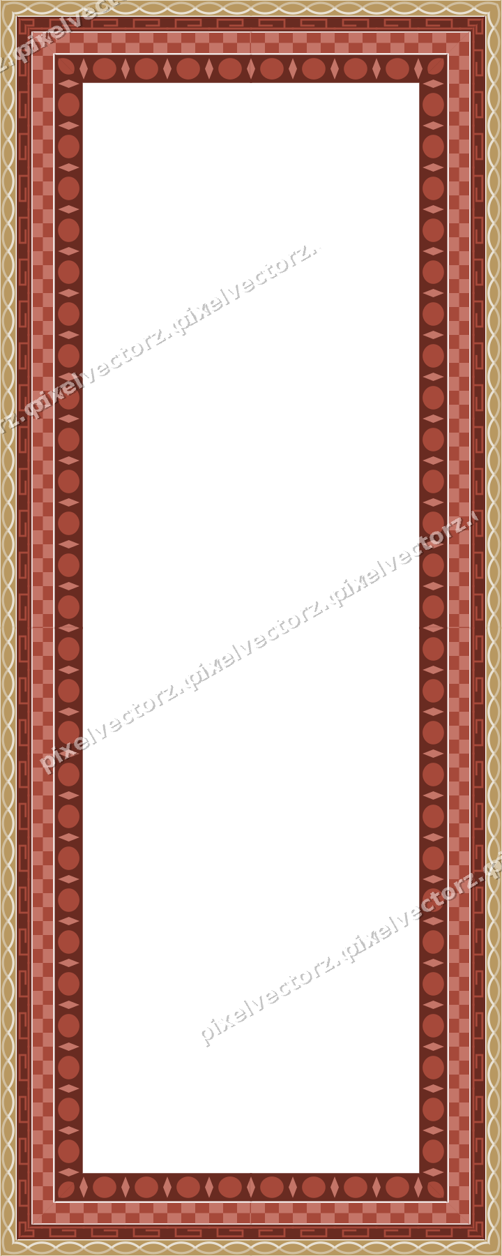 Decorative picture frame border in orange and amber with guilloche