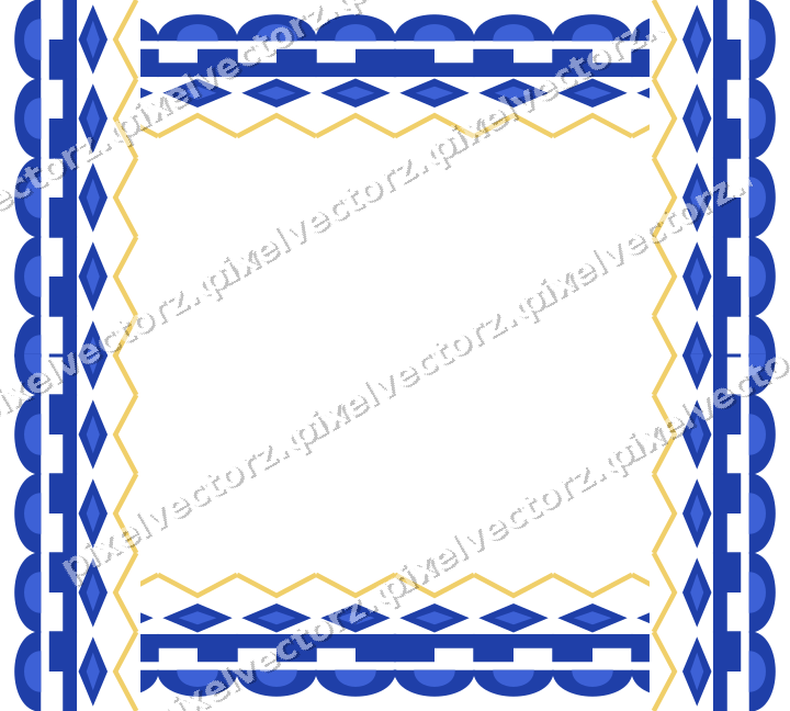 Decorative picture frame border in amber and blue with diamond band