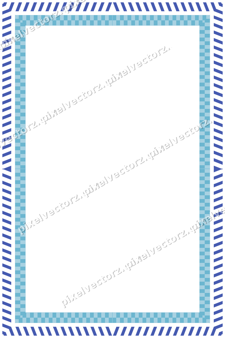 Decorative picture frame border in blue and cyan with diagonal band