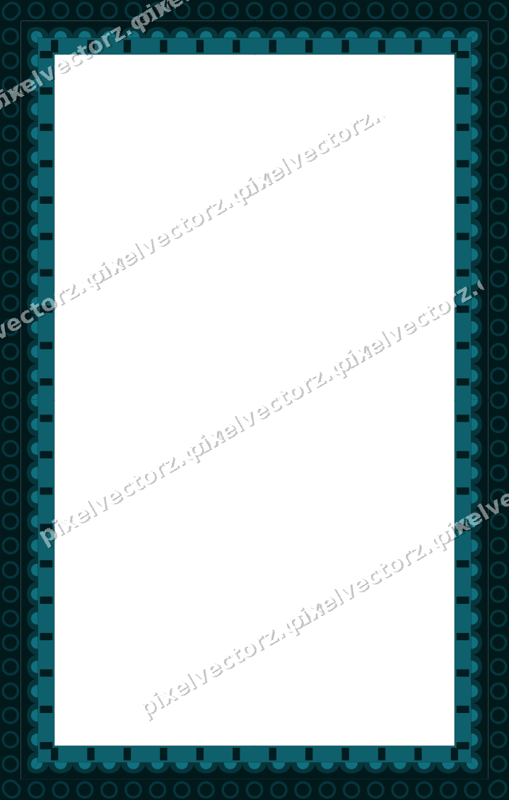 Decorative picture frame border in amber and dark teal with scale band