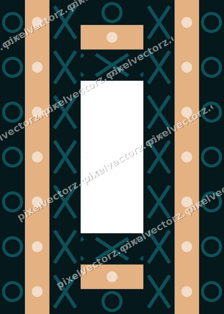 Decorative picture frame border in dark teal with ring chain