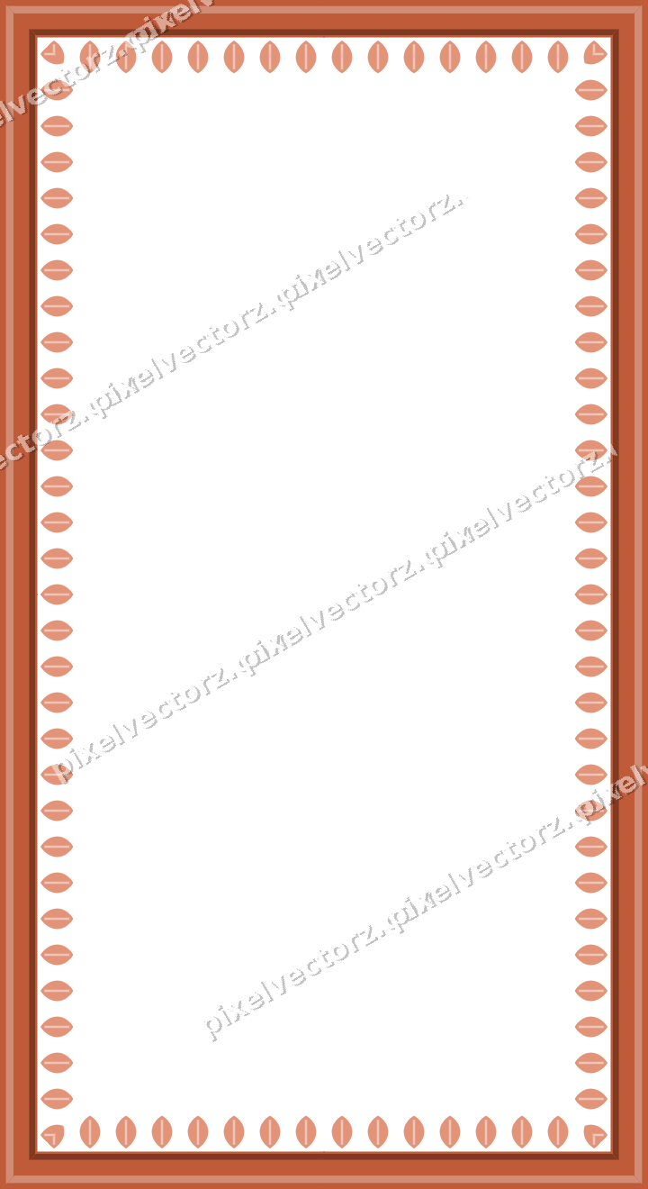 Decorative picture frame border in orange and cyan with leaf moulding